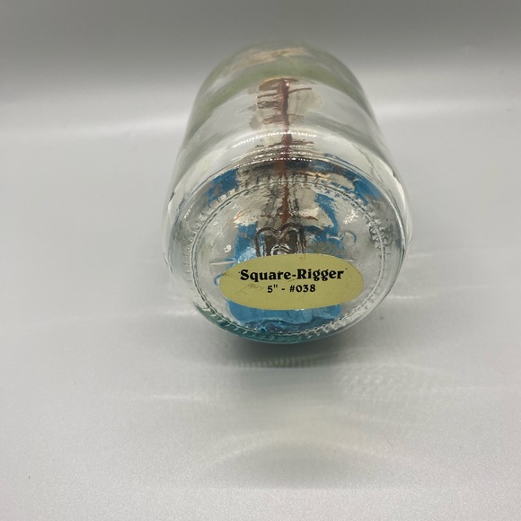 VTG JOHN MADISON 5" SQUARE-RIGGER SHIP IN A BOTTLE #038 WITH ORIGINAL TAG - Picture 5 of 5